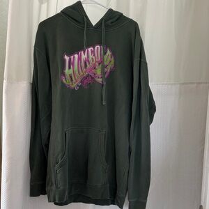 Graphic Hoodie - Dark Green with Pink & Lime Logo